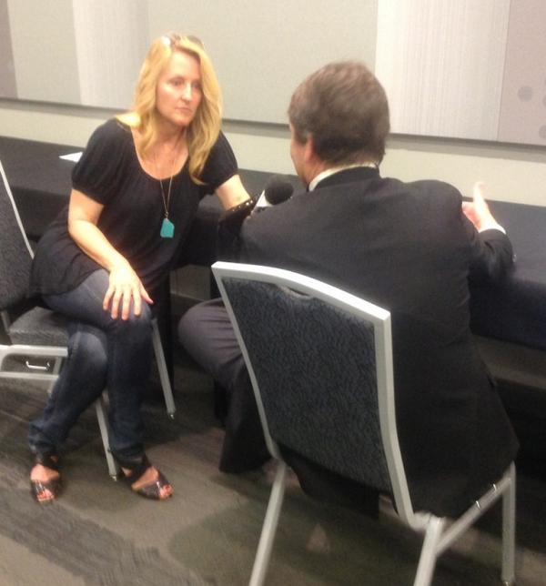 Plugincon's tweet photo. #PlugIn2014: KGO's Jennifer Hodges @JHodgesKGO interviews EPRI Director, Energy Utilization Mark Duvall @EPRINews http://t.co/8VAPJSVkE3