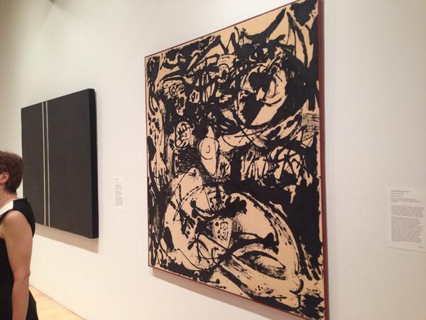 whitneymuseum's tweet photo. This Pollock is one of his later works. It was not well-received due to the return of the figure. #ShapingACollection http://t.co/DGF1yy9FND
