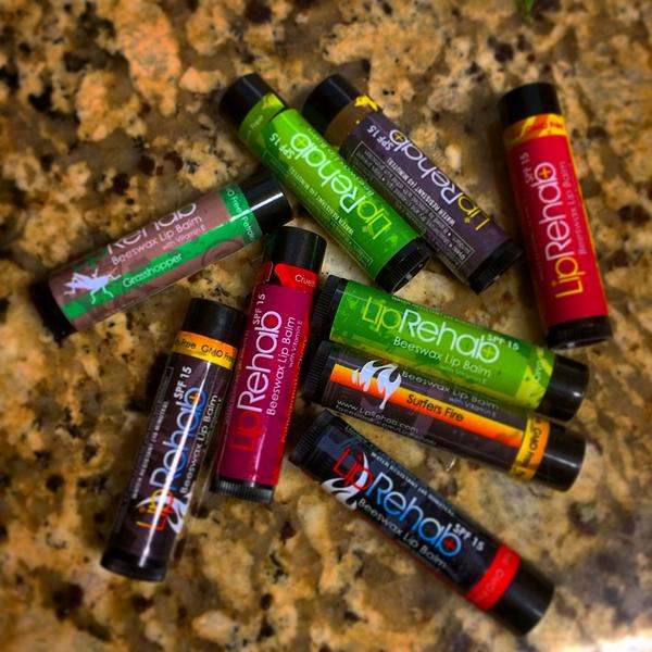 Big_Dev49's tweet photo. Lip balm for days! Shoutout to a local company out here in SLC. My favorite is Grasshopper. Check them out @liprehab http://t.co/vra5T0pigu