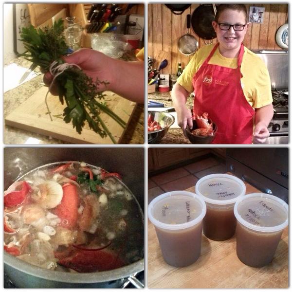 Great idea from <a href="/ChefJGS/">Jay Silva</a> #lobsterstock #nofoodwasted @BambaraCAM