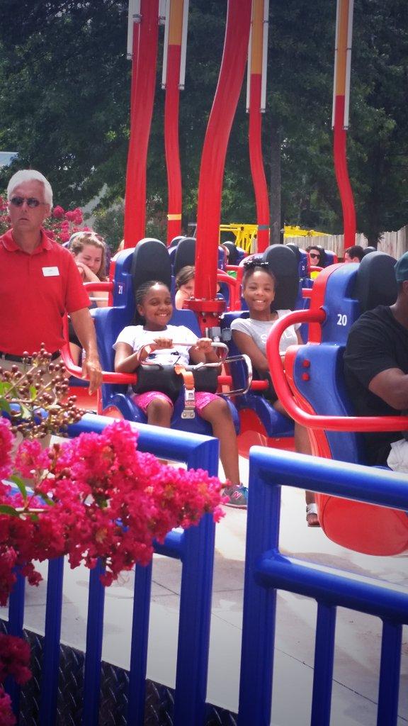 1sweeetgemini's tweet photo. My baby grl, Nya,&amp; my Bae @ Kings Dominion he mad I wouldn't get on the wind surfer wit em lol sorry Bae 😛 http://t.co/NdB5pDqair