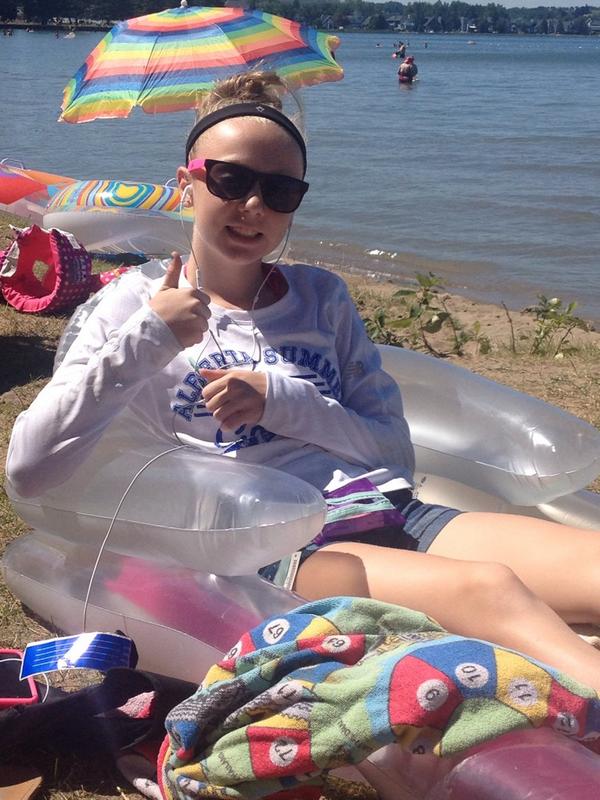 Relaxing at #SylvanLake camping post <a href="/SummerGames2014/">Summer Games</a>, our girl needs some relax time