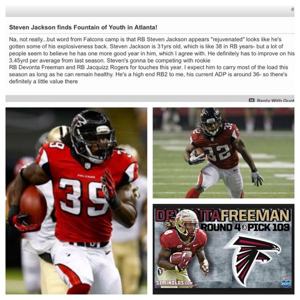 Football_Rush's tweet image. Steven Jackson "Rejuvenated"?  We're talking about Devonta freeman &amp;amp; Jacquizz eying his perch fantasyfootballrush.com/showthread.php…!