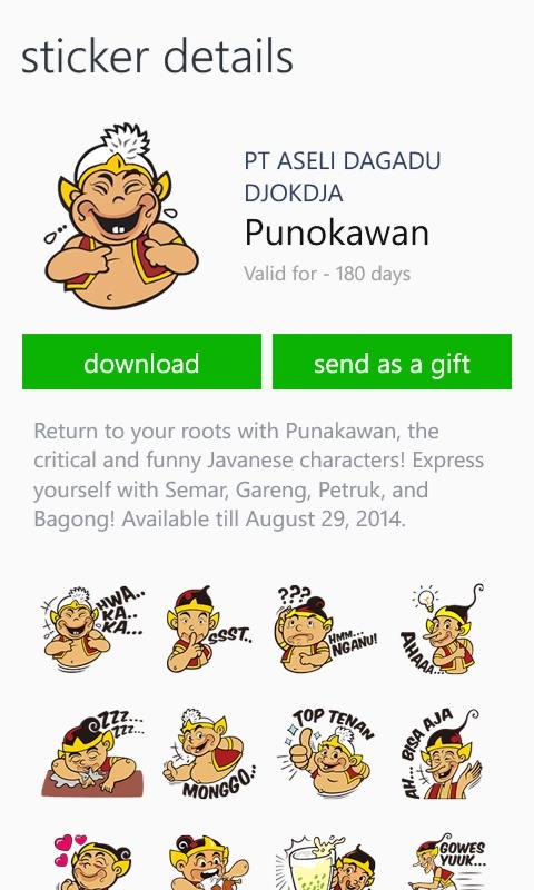 Gardep46's tweet photo. Monggo diunduh sticker Line edisi Punokawan dari @dagadudjokdja.. Gerrr-atis,dan siap menjenakakan libur lebaranmu~ 😆 http://t.co/j8LXvlnqmQ