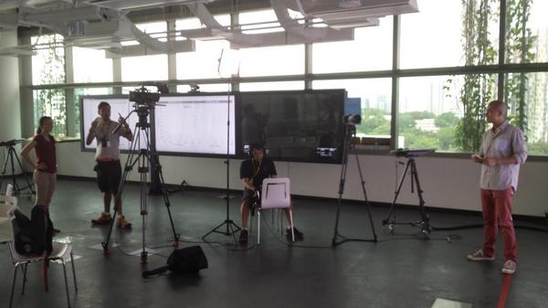 alex_erath's tweet image. Preparing for the shooting of a new episode of It Figures on CNA with @Brendon_F feat. our newest #MATSim model