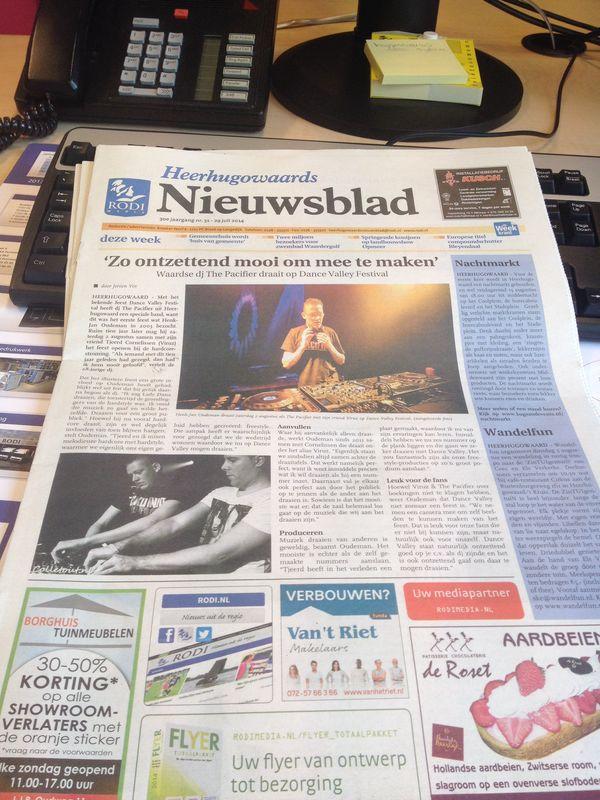 DjPacifier's tweet photo. We are in the front of the newspaper @dancevalley  looking forward to saterday http://t.co/lkJgGYz7P3