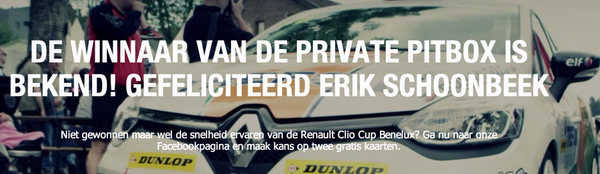 Renault_NL's tweet photo. De winnaar van de #privatepitbox is bekend! Gefeliciteerd @Erik_Schoonbeek! http://t.co/Dla2paN5gE