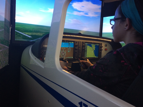 Frasca_Int's tweet photo. Ava showing perfect control of @Cessna 172 TruFlite @EAAupdate with @AlphaEtaRhoHQ CFI. http://t.co/hlKuZRCmMP http://t.co/qhHiMFoMGP