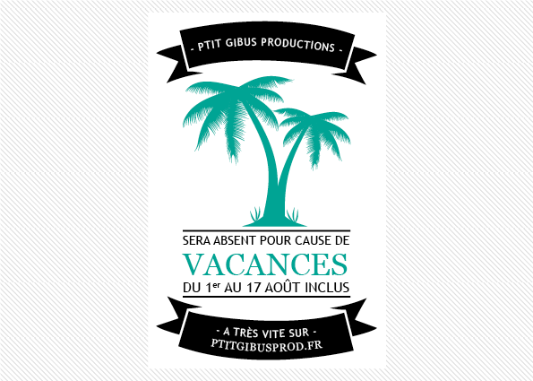 Ptitgibusprod's tweet photo. Vendredi PTIT GIBUS PRODUCTIONS part en vacances ! A très vite sur http://t.co/vEXC2Vm1c9 http://t.co/dFdFUqsGWR