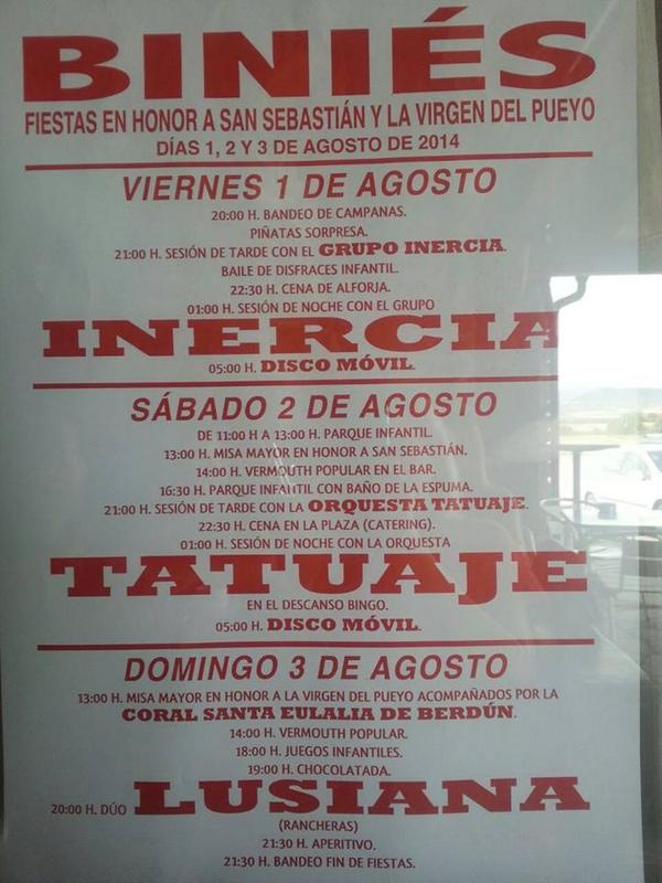 cebollones's tweet photo. Y este fin de semana fiestas de Binies! Nos vemos! #JacetaniaPartyTour2014 http://t.co/iF0QyscVFd