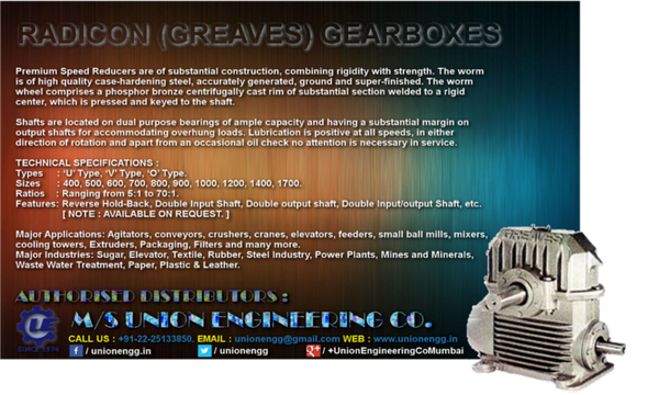 unionengg's tweet photo. #Radicon Single Reduction Cast Iron Heavy Duty #Gearboxes Available Ex-Stock | http://t.co/pGXJCmOHYr