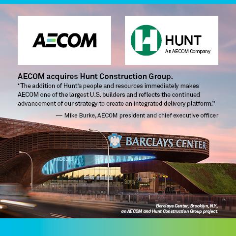 AECOM's tweet photo. BREAKING NEWS: AECOM acquires Hunt Construction Group to join its construction business  http://t.co/5lkocoe7Jn $ACM http://t.co/1fLUBUxNmU