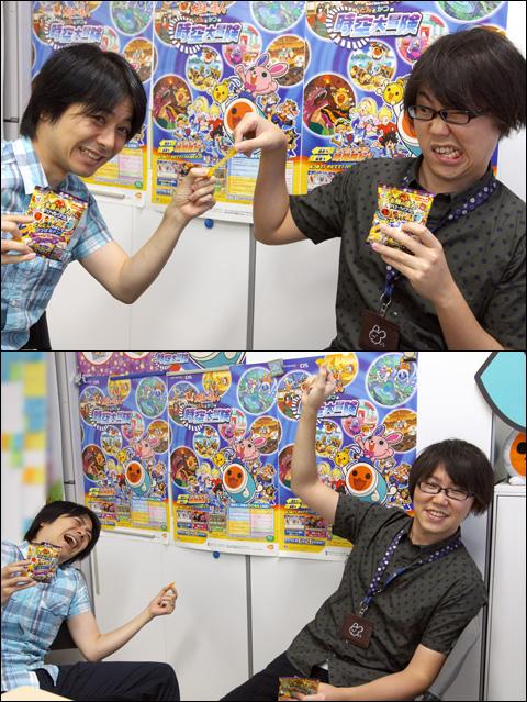 公式 太鼓の達人 ゲームセンター版 Sur Twitter というコトで 早速エトウくんとササオカさんでバトルしてもらいました 結果は1勝1敗の引き分けでした エトウくんの方がダメージ大きそうですねｗ 決着は 次回のニコ生で Http T Co Tbpohxgq1o