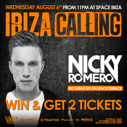 nickyromero's tweet photo. Giving away 2 tickets for my @SpaceIbiza show :) Simply, RT!!!! http://t.co/AGOTEDxQGg