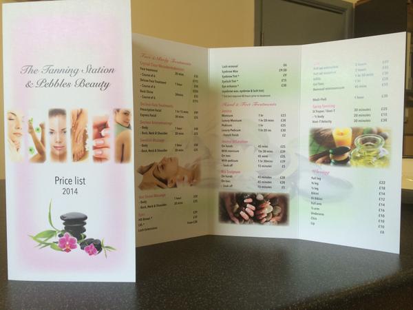 Lyncot's tweet image. Price list for a local tanning and beauty salon put together by our #graphicdesigner. 

#graphicdesign #design #print
