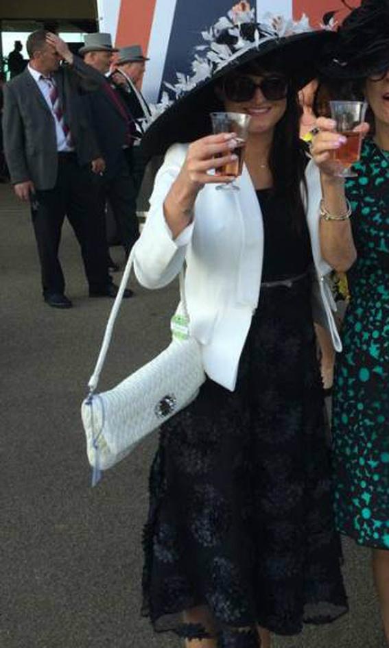 VickyFashion's tweet photo. Melanie looking fabulous at Ascot in a Bespoke Vicky Martin Dress! http://t.co/G7eGdb58ho