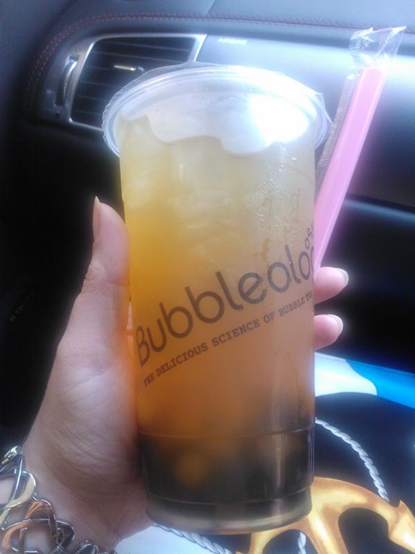 wegetstuffdone's tweet photo. After a busy morning of meetings, we reward ourselves with a great treat @bubbleology #bubbletea http://t.co/nwSnahB88H