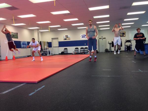 The pro guys are getting ready before they go back for preseason workouts. <a href="/BrandonUbel/">Brandon Ubel</a> <a href="/Gstutz41/">Garrett Stutz</a>