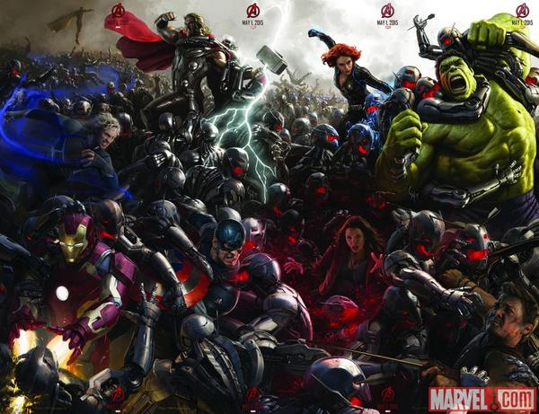 Avengers's tweet image. The #SDCC-exclusive concept art poster for Marvel's "Avengers: Age of Ultron"! Who's getting excited for May 1, 2015?