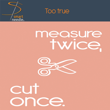 SmartNeedles's tweet photo. This is too true! Always measure twice. You can't uncut something! http://t.co/MNCvEdpNZk #sewingtip #tiptuesday http://t.co/UR8svyzRkI