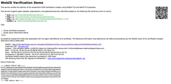 kidehen's tweet photo. #LinkedData enabling #WoT construction via #LDAP #URIs & #NetIDTLS protocol. #TLS #PKI #X509 #RWW #Privacy #Identity http://t.co/V4gkoP1Xa0