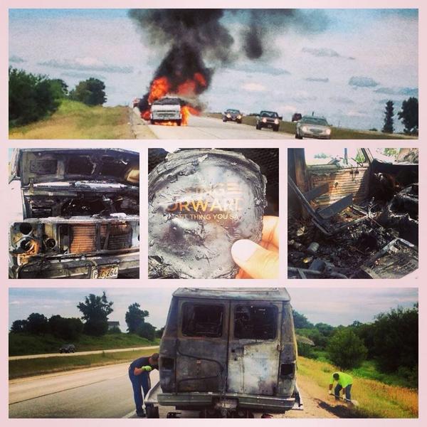 MovingForwardTX's tweet photo. A year ago today our van burned down. Thanks for all your support from than, before than, and hopefully in the future http://t.co/7zDyg1Ah6h