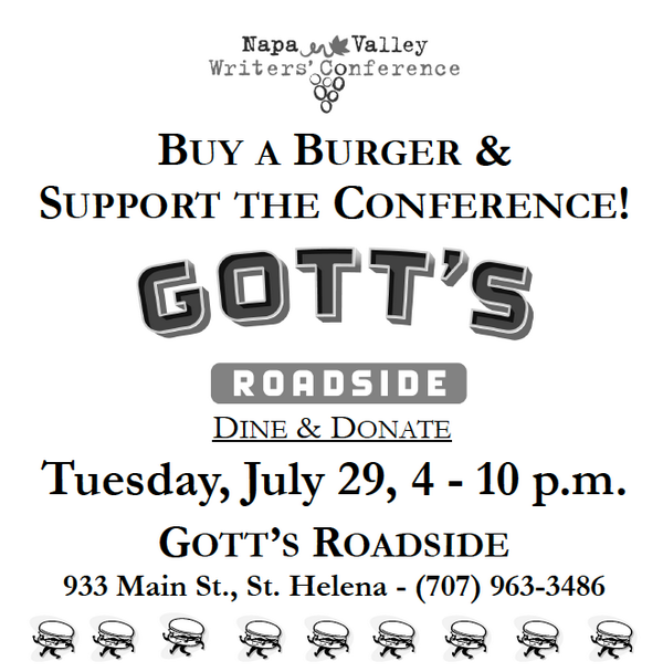 GottsRoadside's tweet photo. St. Helena: We're donating 10% of your order from 4-10 pm today. Mention the @napawriters when ordering! #nvwc http://t.co/UrpfdmWx1G