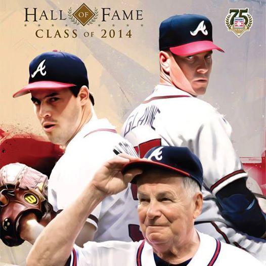 EugeneYuGA's tweet photo. Congrats to former @Braves Tom Glavine, @gregmaddux , &amp; Bobby Cox on their induction in to the Baseball #HOF! http://t.co/4rpATiatVt