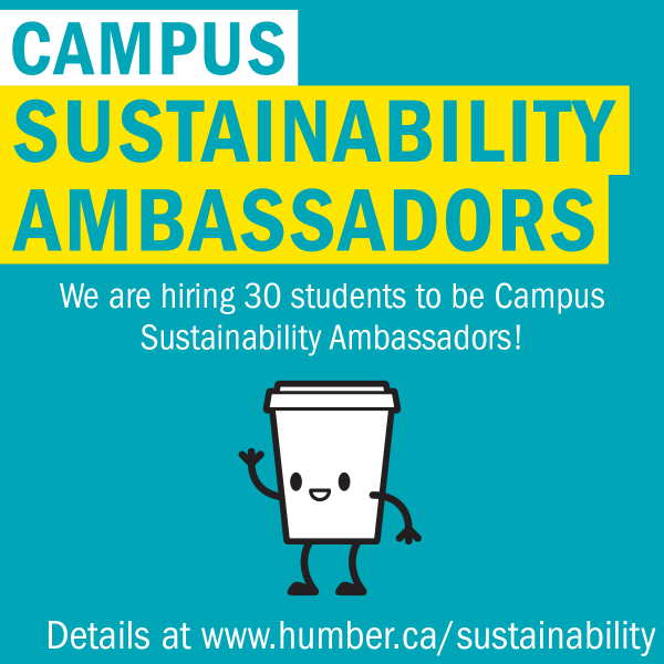 HumberPoly's tweet image. Get an on campus job battling #globalwarming &amp;amp; helping #sustainability? Apply by Aug 1 - goo.gl/lLzY5k.