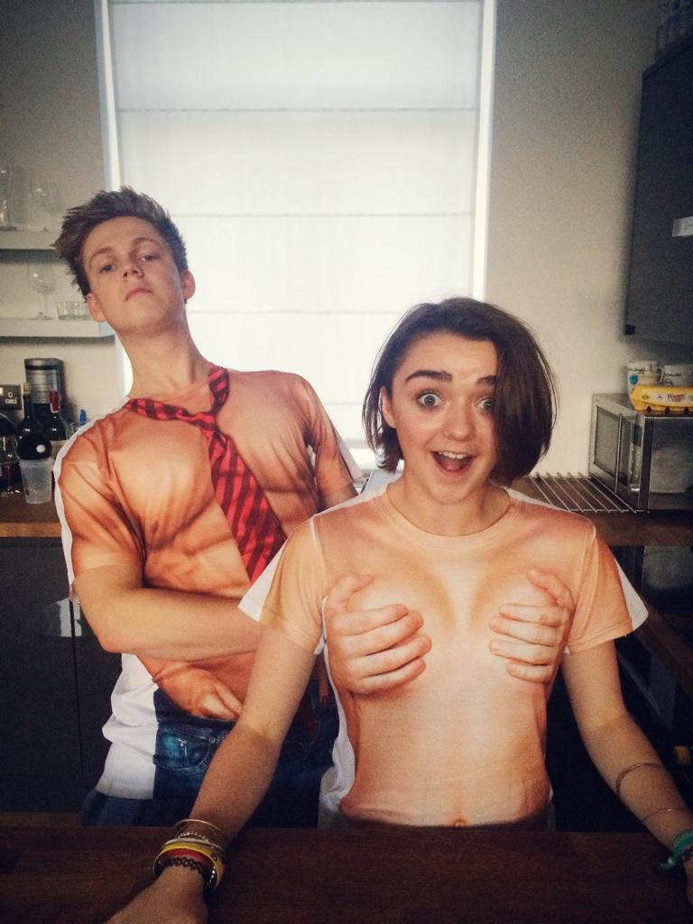 “Just finished filming with @Maisie_Williams lol” .