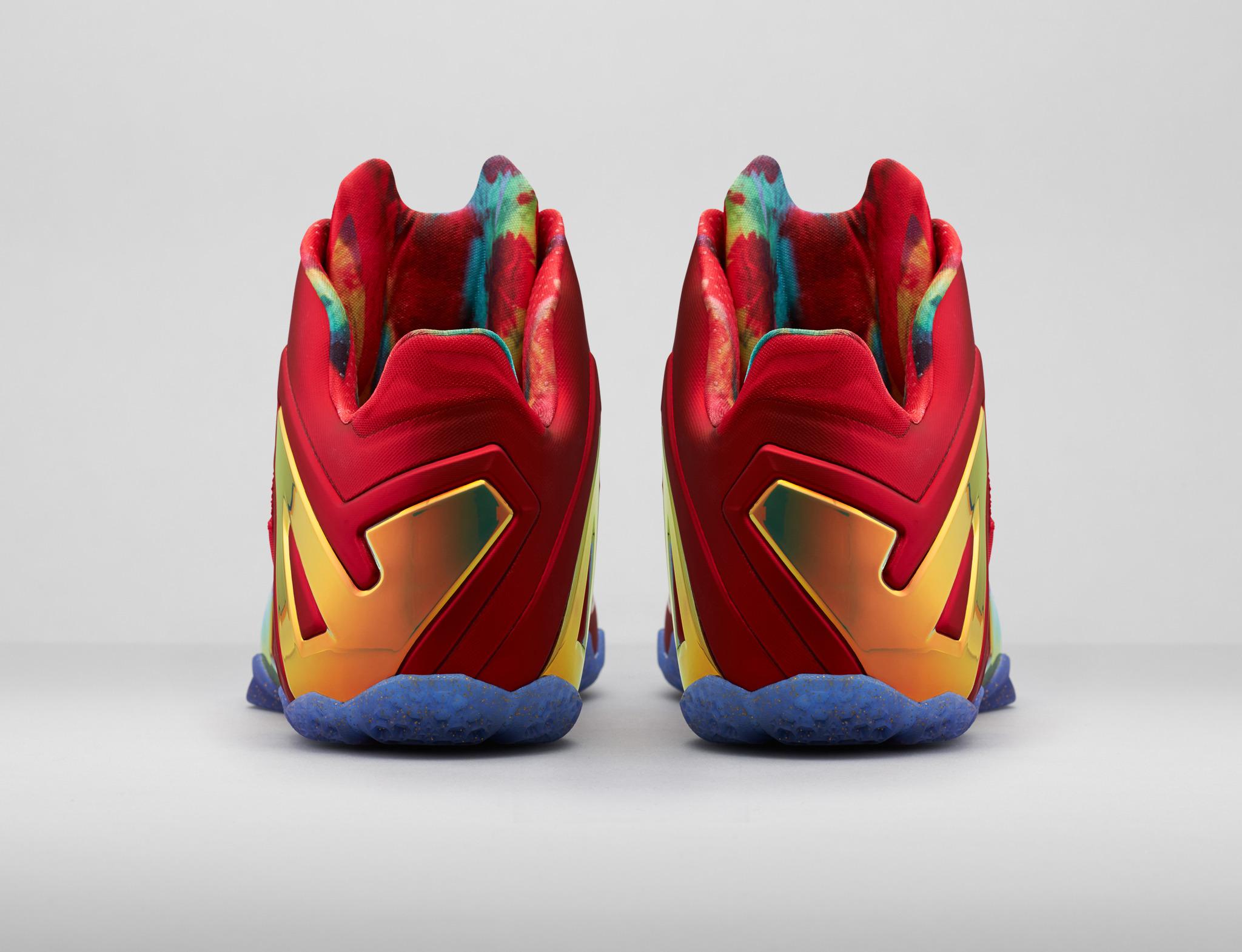 Lebron 11 best sale red and gold