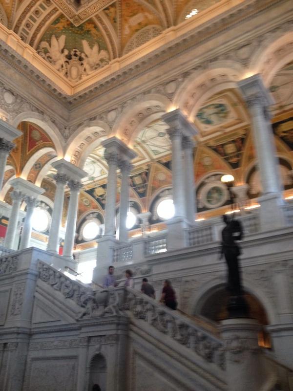 DoeringDwight's tweet photo. Have never see so much marble than at the Jefferson Building of the LOC. Simply incredible #cuiedd http://t.co/XnBP0WZ4Lr