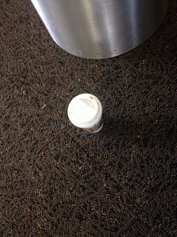 code_meg's tweet image. someone just left this here....almost full mind you. what a sin. #LAXthoughts