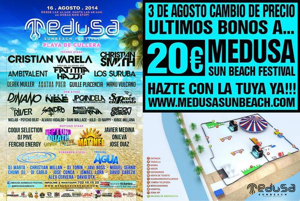 Neptuno2015's tweet photo. @Lore1508 El proximo 3 agosto cambian de precio las anticipadas del Medusa Sunbeach, consigue la tuya!!! http://t.co/7FqlltfT0w