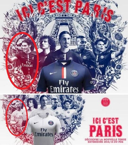 ActuFoot_'s tweet photo. Edinson Cavani absent de la dernière publicité du PSG, simple coïncidence ou un signe ? http://t.co/BT1IN7V0WE