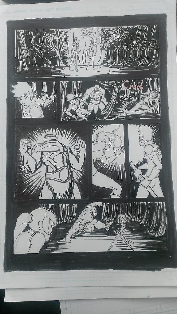 Finished inking the first page of three for my homework #pcae #academyofartuniversity