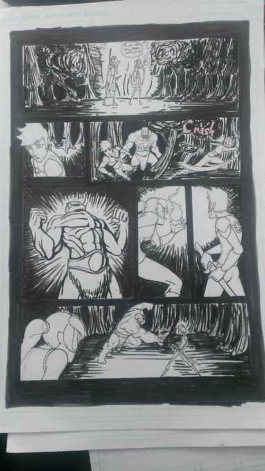 Finished inking the first page of three for my homework #pcae #academyofartuniversity 