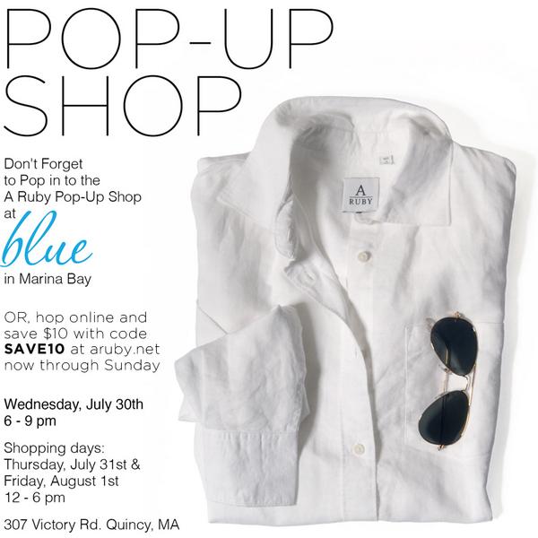 Shop the Pop Up tomorrow or hop over to aruby.net and save $10 now through Sunday with code SAVE10  --
