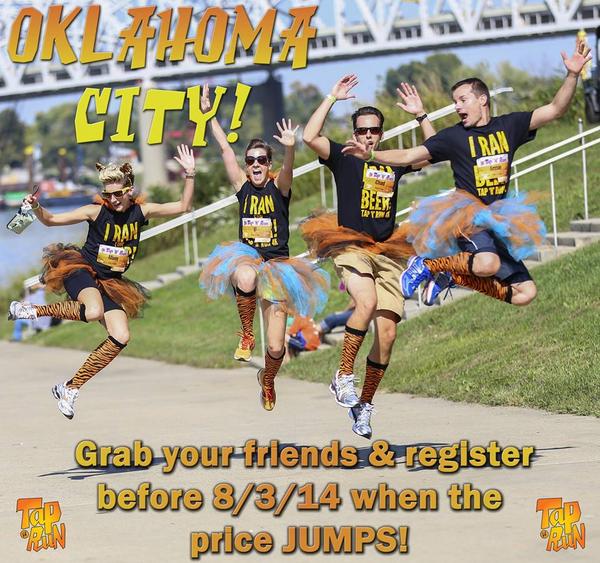 TapNRun's tweet photo. OKC folks--join @TapNRun &amp; @bfofpets in @OKCadventure at @RemingtonPark for #tapOKC on 9/27! Price goes up this wknd! http://t.co/dbsynaFqtT