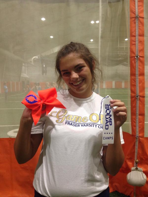 FraserCheer's tweet photo. Congratulations, @apretzerr for winning the Leadership Award at @COMPSQUADcheer Camp! #proudcoach http://t.co/cEJ8n65y4j