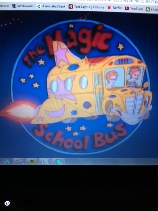 Thielington's tweet photo. MAGIC SCHOOL BUS IS ON NETFLIX?! #what #sincewhen #bestdayever http://t.co/52OJaBPE22
