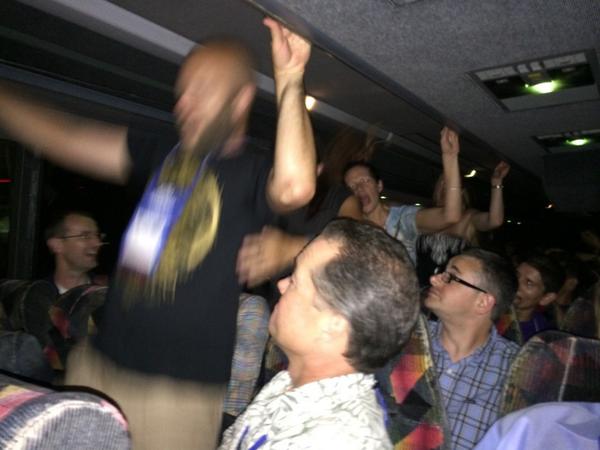 Cormandy's tweet photo. Had a blast at the @RallySoftware Fire and Ice party!! #agile2014 parrrrrtay!! http://t.co/0vCDyic5ER