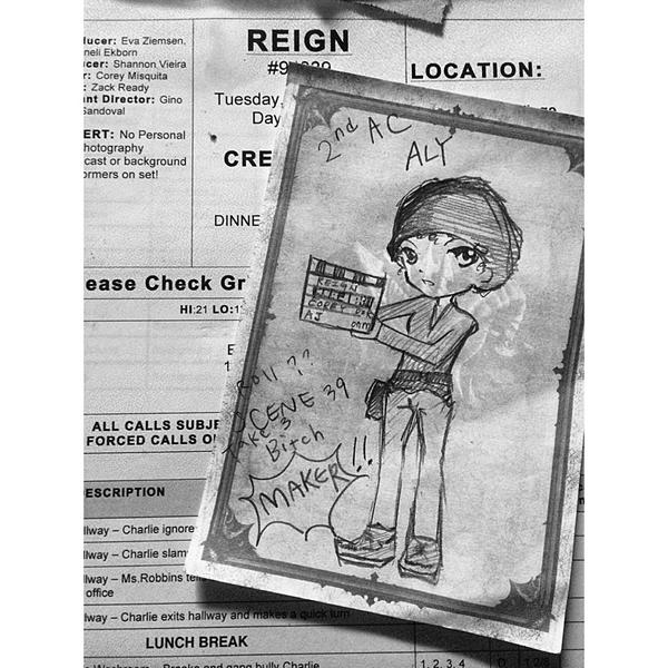 _alyspampinato's tweet image. Clappin' that slate. Thanks Andrea. #reignfeature #film #indiefilm