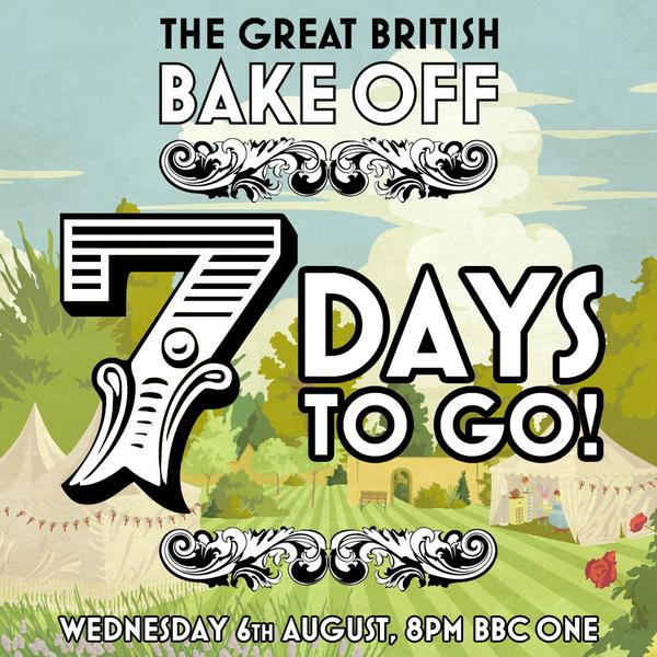 Let the #GBBOCountdown begin. Seven days to go. Permission to get embarrassingly excited... granted.