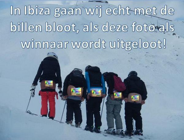 Wij gaan met de billen bloot wanneer we worden uitgeloot! #mentosibiza