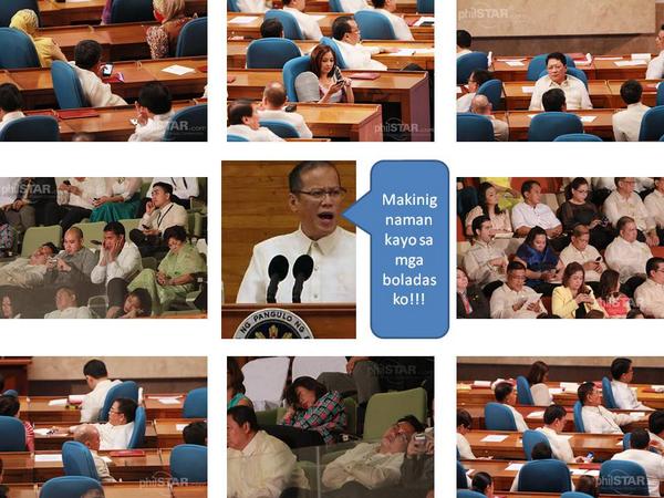 whatdapfact's tweet photo. Post #SONA2014 update! Mismong mga umattend sa SONA ay walang ganang makinig sa mga sinasabi ni #Pnoy http://t.co/BZJPpJrsAe
