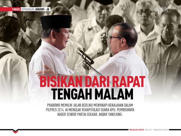 Mereka menyarankan Prabowo agar menolak hasil rekapitulasi KPU bit.ly/MD139 @majalah_detik