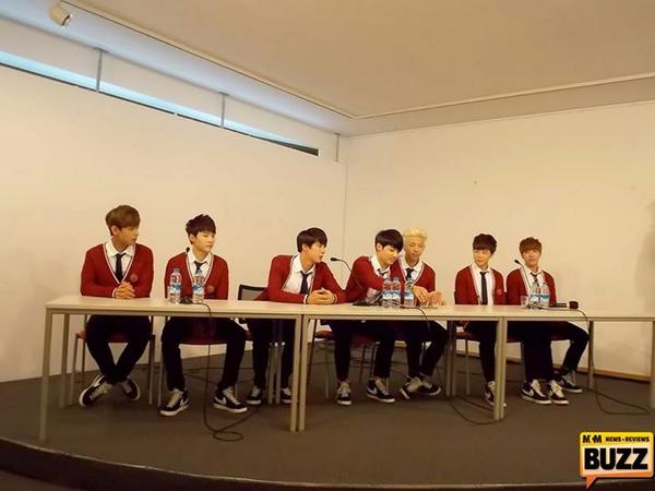 BTS_ARMY's tweet photo. [MCMBUZZ] 140727 BTS 1st Fanmeeting in Europe "RWEL8?" #BTSinBerlin Press Conference @BTS_twt http://t.co/Rss3m9Pdpq