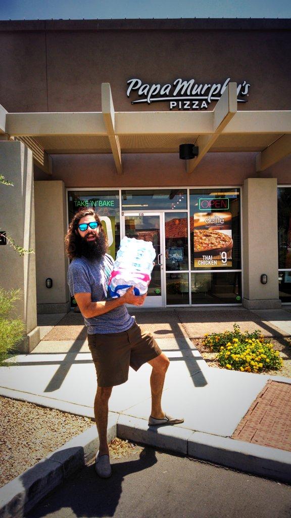 crismikematt's tweet photo. Brought a case of water by @papamurphyspizza today to help @DigitalAirStrk support @phxmission's #phxcodered! #DASh20 http://t.co/7uRlq3NuCF