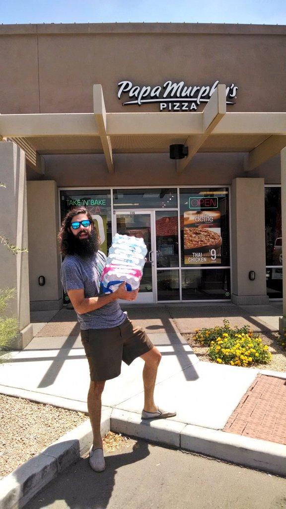 crismikematt's tweet photo. Brought a case of water by @papamurphyspizza today to help @DigitalAirStrk support @phxmission's #phxcodered! #DASh20 http://t.co/7uRlq3NuCF